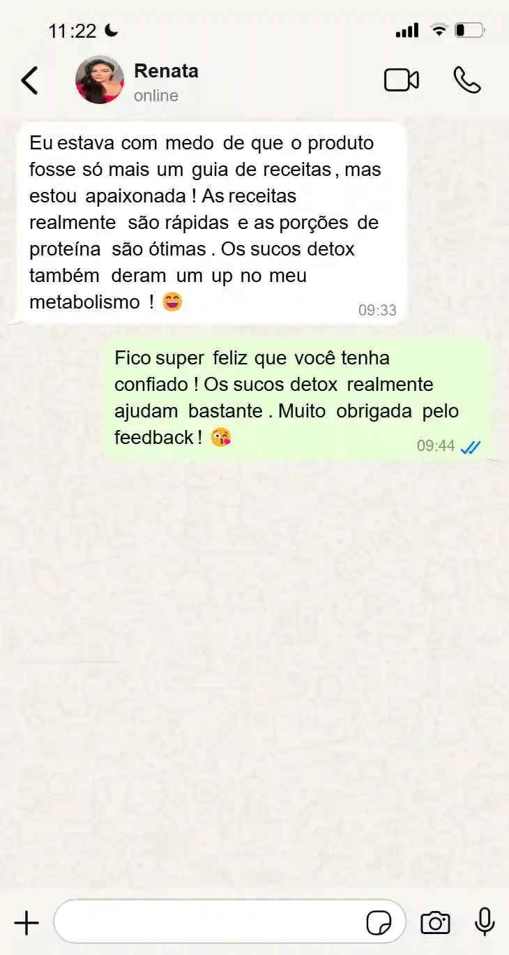 Depoimento da Renata sobre as receitas e sucos detox